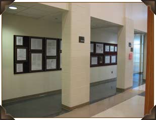 The Freedom Shrine was installed shortly after the high school opened